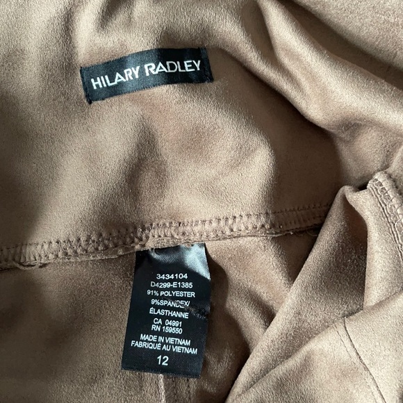 NWT Hilary Radley taupe stretch faux suede hi-rise leggings Size 12 - Picture 2 of 7